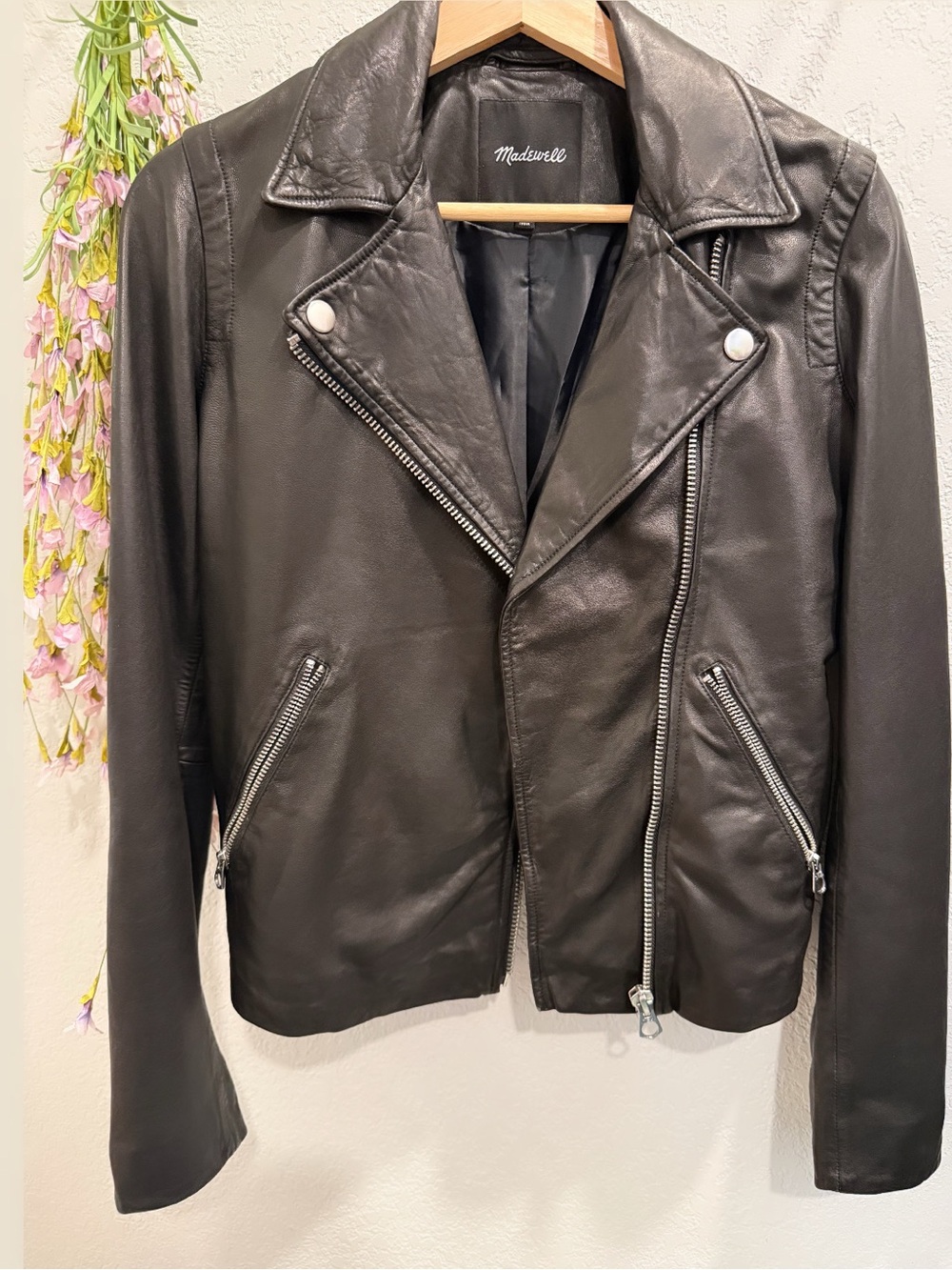 Madewell Black Leather Moto-Style Jacket